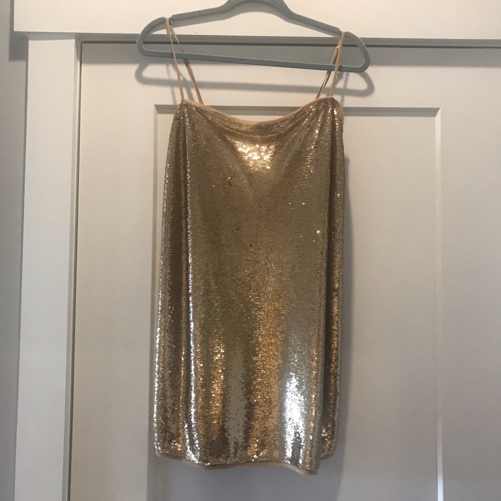Free people gold sequin dress